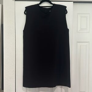 NWOT | Zara shoulder pad black sheath dress | size L
